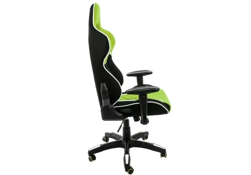 Кресло игровое Prime черное / зеленое 1858 Woodville, зелёный/ткань, ножки/металл/чёрный, размеры - *1310***700*700 фото 5