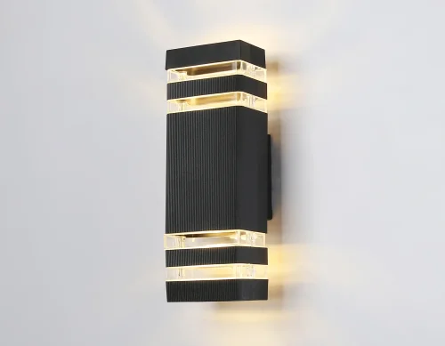 Настенный светильник ST2574 Ambrella light уличный IP54 чёрный 2 лампы, плафон чёрный в стиле хай-тек современный GU10 фото 2