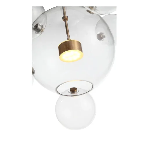 Светильник подвесной LED Bopone SL1133.213.01 ST-Luce прозрачный 1 лампа, основание золотое в стиле современный шар фото 3