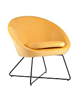Кресло Колумбия, вельвет, оранжевый УТ000001785 Stool Group, оранжевый/велюр, ножки/металл/чёрный, размеры - ****700*660мм