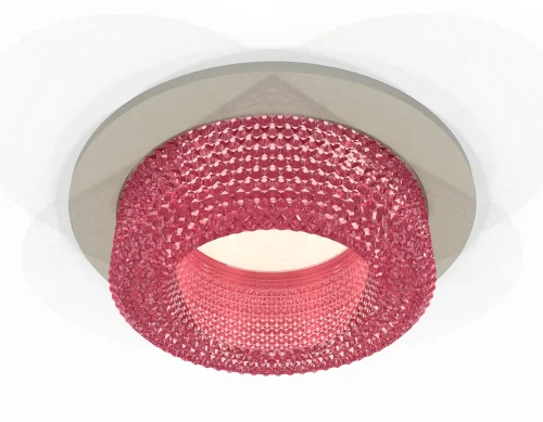 Светильник точечный XC7623022 Ambrella light розовый серый 1 лампа, основание серое в стиле хай-тек современный 