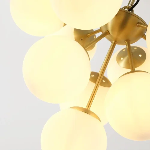 Люстра подвесная Botrus 2733-10P Favourite белая на 10 ламп, основание золотое в стиле кантри шар фото 3