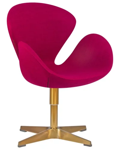 Кресло дизайнерское  69A-LMO SWAN, цвет сиденья бордовый (AF5), цвет основания золото Dobrin, бордовый/ткань, ножки/металл/золотой, размеры - ****710*600 фото 2