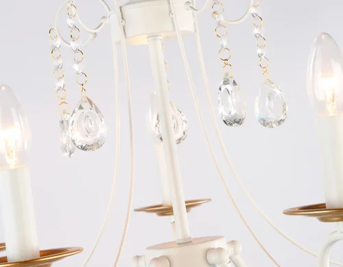 Люстра подвесная TR4916 Ambrella light без плафона на 5 ламп, основание белое в стиле кантри прованс  фото 5