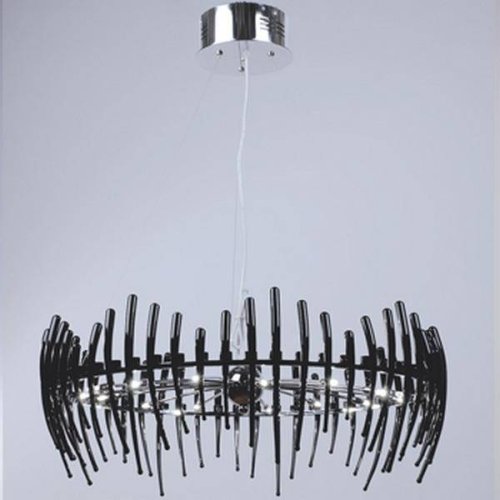 Люстра подвесная Арго CL252153 Citilux чёрная на 15 ламп, основание хром серое в стиле современный 