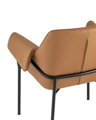 Кресло Бесс,  экокожа коричневая УТ000035755 Stool Group, коричневый/экокожа, ножки/металл/чёрный, размеры - ****675*625мм фото 7