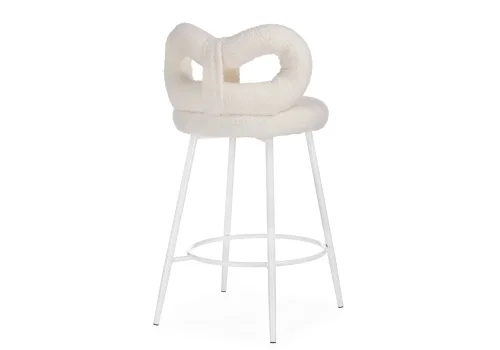 Полубарный стул Forex white 15676 Woodville, белый/букле, ножки/металл/белый, размеры - ****460*500 фото 5