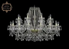 Люстра подвесная хрустальная 11.25.16+8.400.Gd.Sp Bohemia Art Classic прозрачная на 24 лампы, основание золотое в стиле классика 