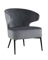 Кресло лаунж Royal велюр тёмно-серый УТ000035298 Stool Group, серый/велюр, ножки/металл/чёрный, размеры - ****670*610мм