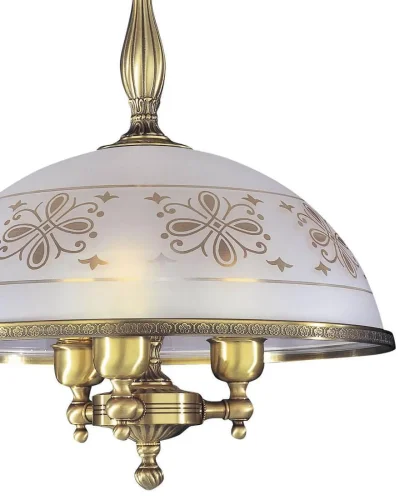 Люстра подвесная  L 6002/38 Reccagni Angelo белая прозрачная на 3 лампы, основание античное бронза в стиле классический  фото 2