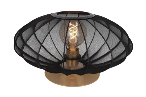 Настольная лампа Corina 03547/40/30 Lucide чёрная 1 лампа, основание матовое золото латунь металл в стиле современный винтаж 
