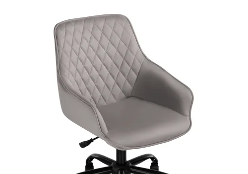 Компьютерное кресло Алмер серое  566506 Woodville, серый/велюр, ножки/пластик/чёрный, размеры - *930***570*600 фото 5