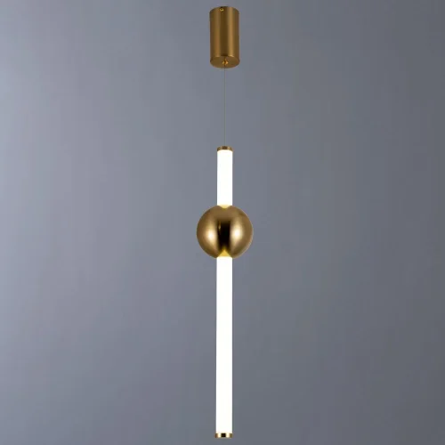 Светильник подвесной LED Cliff 1125/01 SP-16 Divinare белый золотой 1 лампа, основание золотое в стиле современный трубочки фото 2