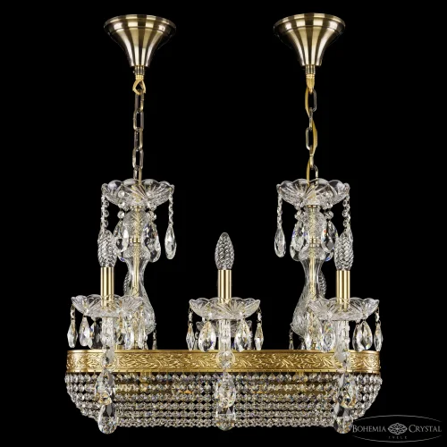 Люстра подвесная 1452/6/195/600 FP Bohemia Ivele Crystal без плафона на 10 ламп, основание прозрачное бронзовое в стиле классический sp фото 3