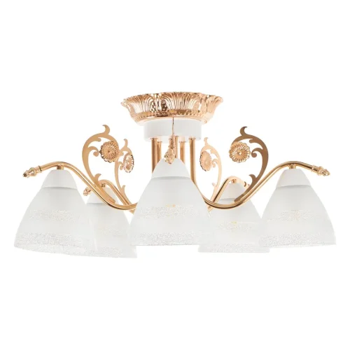 Люстра потолочная Nile MR1681-5C MyFar белая на 5 ламп, основание золотое в стиле классический современный  фото 3