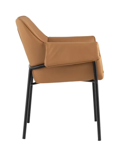 Кресло Бесс,  экокожа коричневая УТ000035755 Stool Group, коричневый/экокожа, ножки/металл/чёрный, размеры - ****675*625мм фото 4