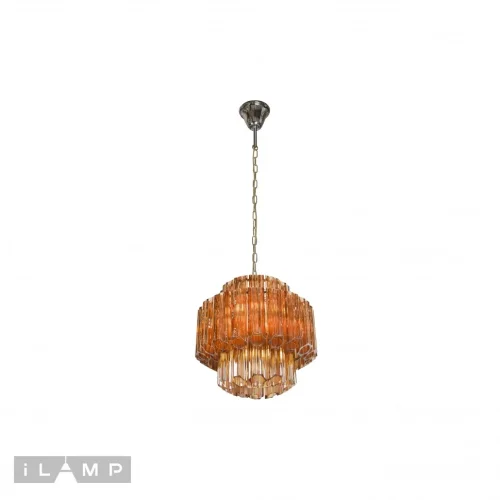 Люстра подвесная Destiny MD0267-4B iLamp коричневая на 4 лампы, основание хром в стиле американский современный  фото 2