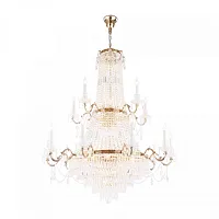 Люстра подвесная хрустальная Palace DIA890-PL-42-G Maytoni прозрачная без плафона на 27 ламп, основание золотое в стиле классический 