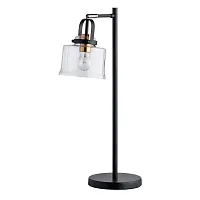 Настольная лампа Вальтер 551032401 DeMarkt прозрачная 1 лампа, основание чёрное металл в стиле современный 