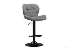 Барный стул Trio light gray / black 15730 Woodville, серый/экокожа, ножки/металл/чёрный, размеры - *1060***480*520
