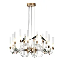 Люстра подвесная Lark 5431/30L Odeon Light белая на 1 лампу, основание бронзовое в стиле современный флористика арт-деко птички Люстра подвесная Lark 5431/30L Odeon Light белая на 1 лампу, основание бронзовое в стиле современный флористика арт-деко птички