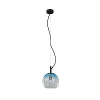 Светильник подвесной Bahamas VL5202P11 Vele Luce прозрачный голубой 1 лампа, основание чёрное в стиле современный 