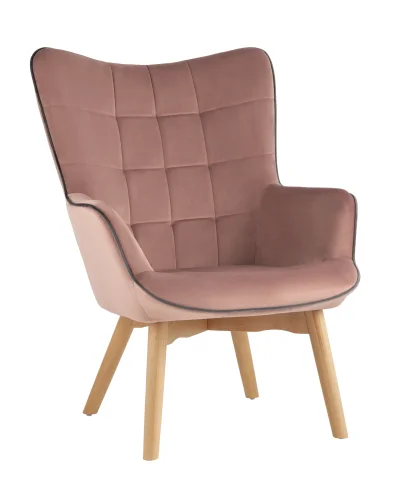 Кресло Манго, велюр, розовый УТ000034978 Stool Group, розовый/велюр, ножки/дерево/коричневый, размеры - ****710*820мм