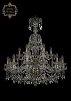 Люстра подвесная хрустальная 11.25.12+6.300.2d.XL-94.Br.Sp Bohemia Art Classic прозрачная на 18 ламп, основание бронзовое в стиле классический Люстра подвесная хрустальная 11.25.12+6.300.2d.XL-94.Br.Sp Bohemia Art Classic прозрачная на 18 ламп, основание бронзовое в стиле классический