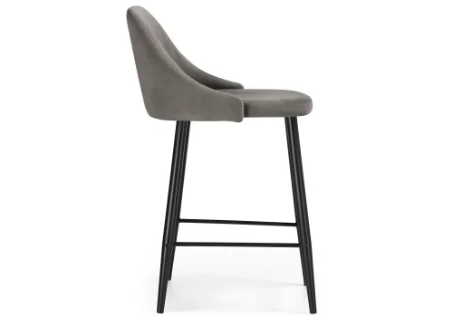 Барный стул Джама темно-серый / черный матовый 448667 Woodville, серый/велюр, ножки/металл/чёрный, размеры - ****460*530 фото 3