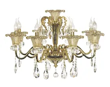 Люстра хрустальная подвесная Salerno E 1.1.8 G Dio D'Arte без плафона на 8 ламп, основание золотое в стиле классический 