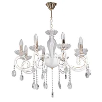Люстра подвесная Свеча 683015008 DeMarkt без плафона на 8 ламп, основание белое в стиле классический прованс Люстра подвесная Свеча 683015008 DeMarkt без плафона на 8 ламп, основание белое в стиле классический прованс