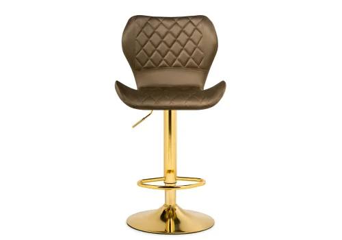 Барный стул Porch cappuccino / gold 15726 Woodville, капучино/велюр, ножки/металл/золотой, размеры - *1080***460*490 фото 2
