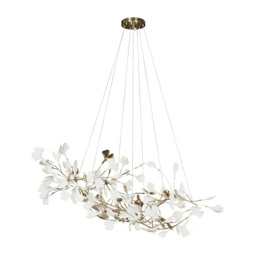 Люстра подвесная Fleur 10125/12 LOFT IT белая на 12 ламп, основание золотое в стиле флористика арт-деко 