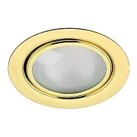 Светильник точечный неповоротный G4 FLAT 369121 Novotech золотой 1 лампа, основание жёлтое золотое в стиле минимализм 