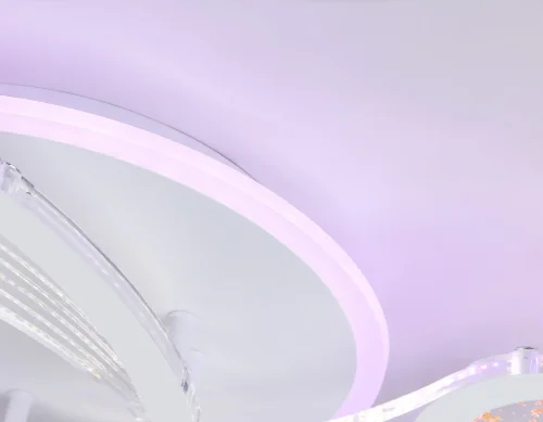 Люстра потолочная LED с пультом FA4475 Ambrella light белая на 1 лампа, основание белое в стиле современный хай-тек с пультом фото 8