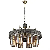 Люстра подвесная Эмир CL467183 Citilux янтарная бежевая на 8 ламп, основание бронзовое в стиле восточный кантри 