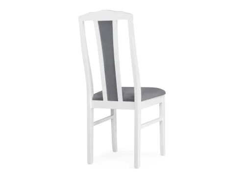 Деревянный стул Гроджин серый / белый 528932 Woodville, серый/велюр, ножки/массив березы дерево/белый, размеры - ****420*500 фото 4