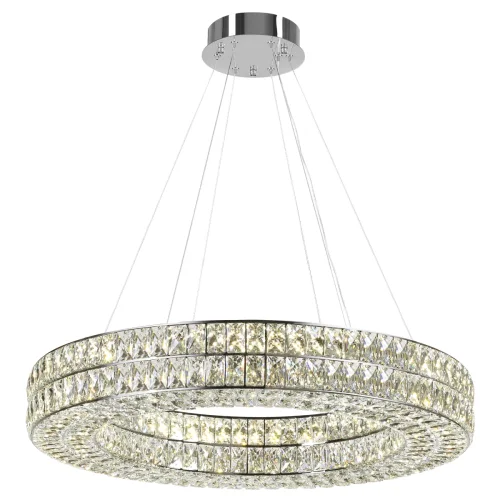 Люстра подвесная LED Panta 4927/85L Odeon Light прозрачная на 1 лампа, основание хром в стиле современный кольца фото 3