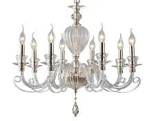 Люстра подвесная Daniele APL.701.03.08 Aployt без плафона на 8 ламп, основание прозрачное золотое в стиле современный классический Люстра подвесная Daniele APL.701.03.08 Aployt без плафона на 8 ламп, основание прозрачное золотое в стиле современный классический