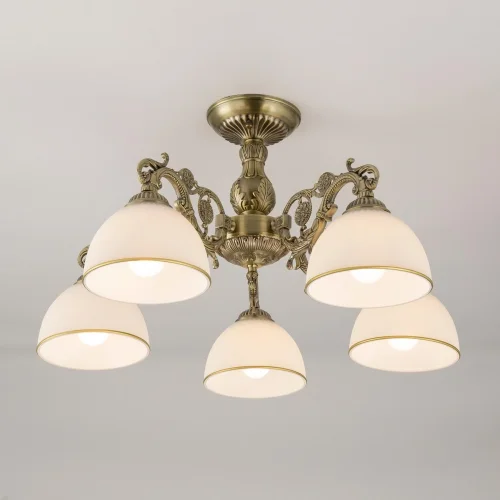Люстра подвесная / потолочная Адриана CL405253 Citilux белая на 5 ламп, основание бронзовое в стиле классический  фото 8