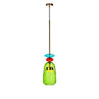 Светильник подвесной LED Candy 2008-B LOFT IT разноцветный зелёный 1 лампа, основание медь в стиле арт-деко выдувное
