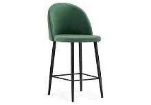Барный стул Амизуре катания изумруд / черный матовый 459858 Woodville, зелёный/велюр, ножки/металл/чёрный, размеры - ****480*530
