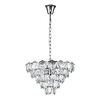 Люстра подвесная Fiaba V000050 Indigo прозрачная на 11 ламп, основание хром в стиле классический Люстра подвесная Fiaba V000050 Indigo прозрачная на 11 ламп, основание хром в стиле классический