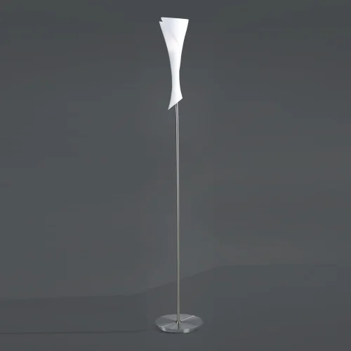 Торшер напольный  ZACK 0775 Mantra Испания  белый 1 лампа, основание матовое хром в стиле современный минимализм
 фото 3