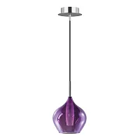 Светильник подвесной Pentola 803049 Lightstar фиолетовый 1 лампа, основание хром в стиле арт-деко 