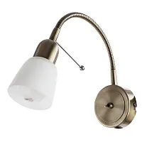 Бра c выключателем  LETTURA A7009AP-1AB Arte Lamp белый 1 лампа, основание античное бронза в стиле современный гибкая ножка