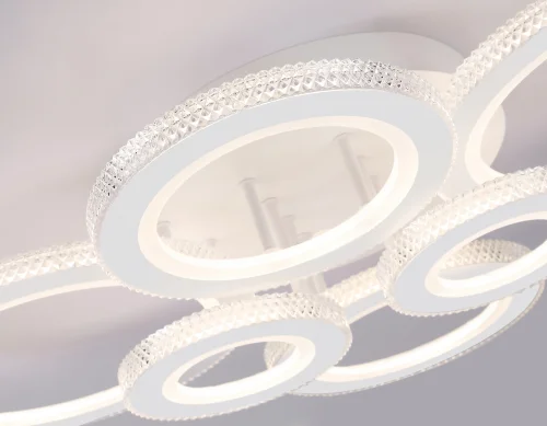 Люстра потолочная LED с пультом FA8874 Ambrella light белая на 1 лампа, основание белое в стиле современный хай-тек с пультом фото 2