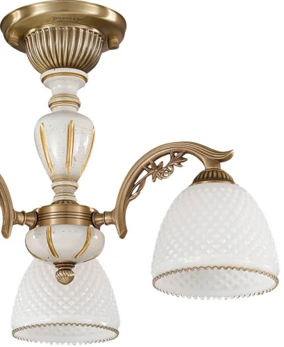 Люстра потолочная  PL 8626/3 Reccagni Angelo белая на 3 лампы, основание античное бронза в стиле классический кантри  фото 2