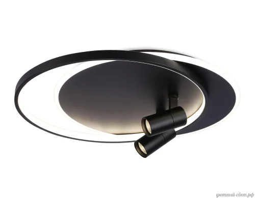 Светильник потолочный LED с пультом FL51393 Ambrella light чёрный 1 лампа, основание чёрное в стиле хай-тек современный 