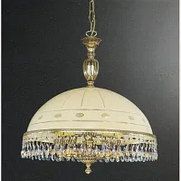 Люстра подвесная  L 7103/48 Reccagni Angelo бежевая на 5 ламп, основание золотое в стиле классический 
